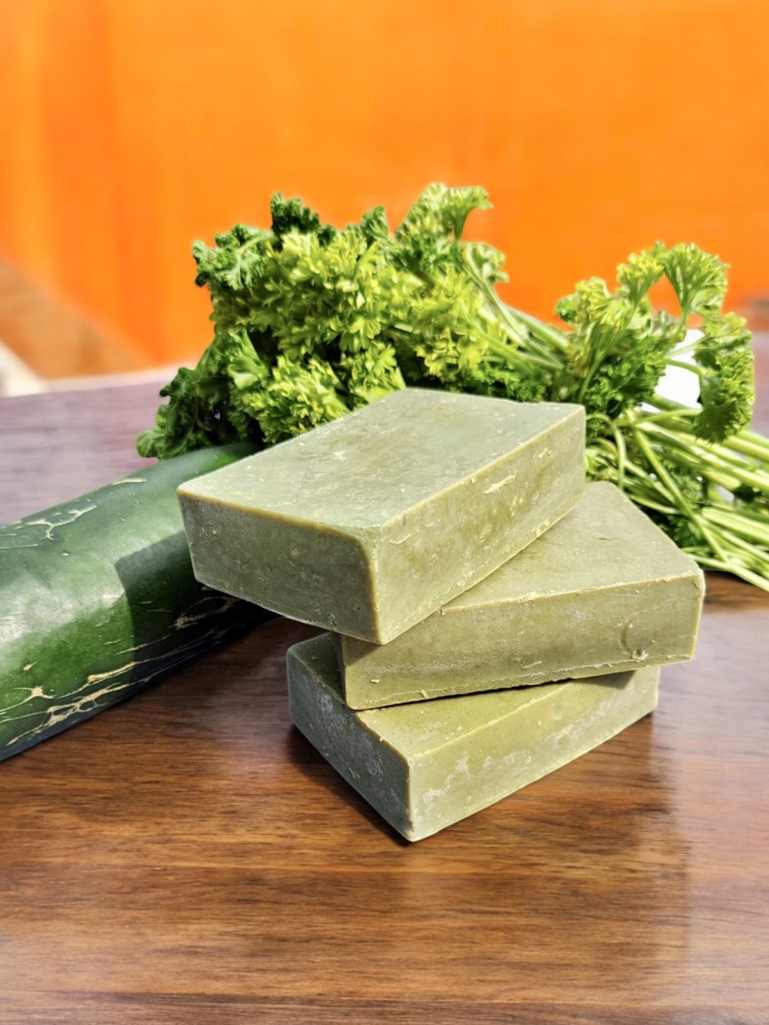 parsley & Cucumber, Tomato & Turmeric, Papaya & Carrot. Soap 3-Pack - Image 2